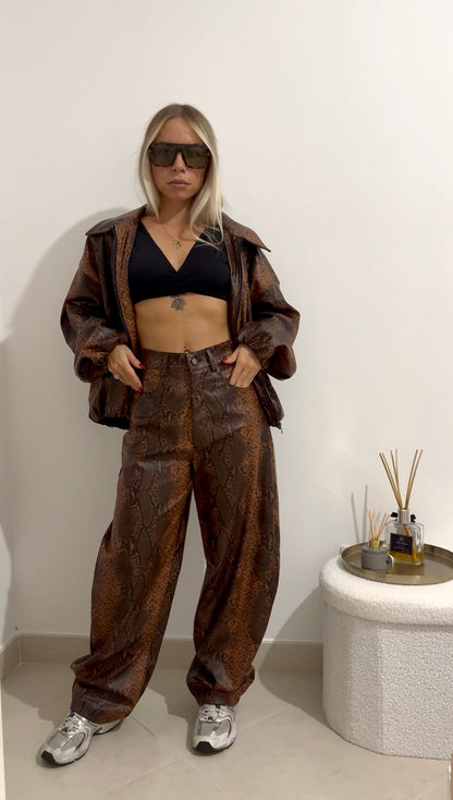 PANTALONE ECO PELLE PITONATO