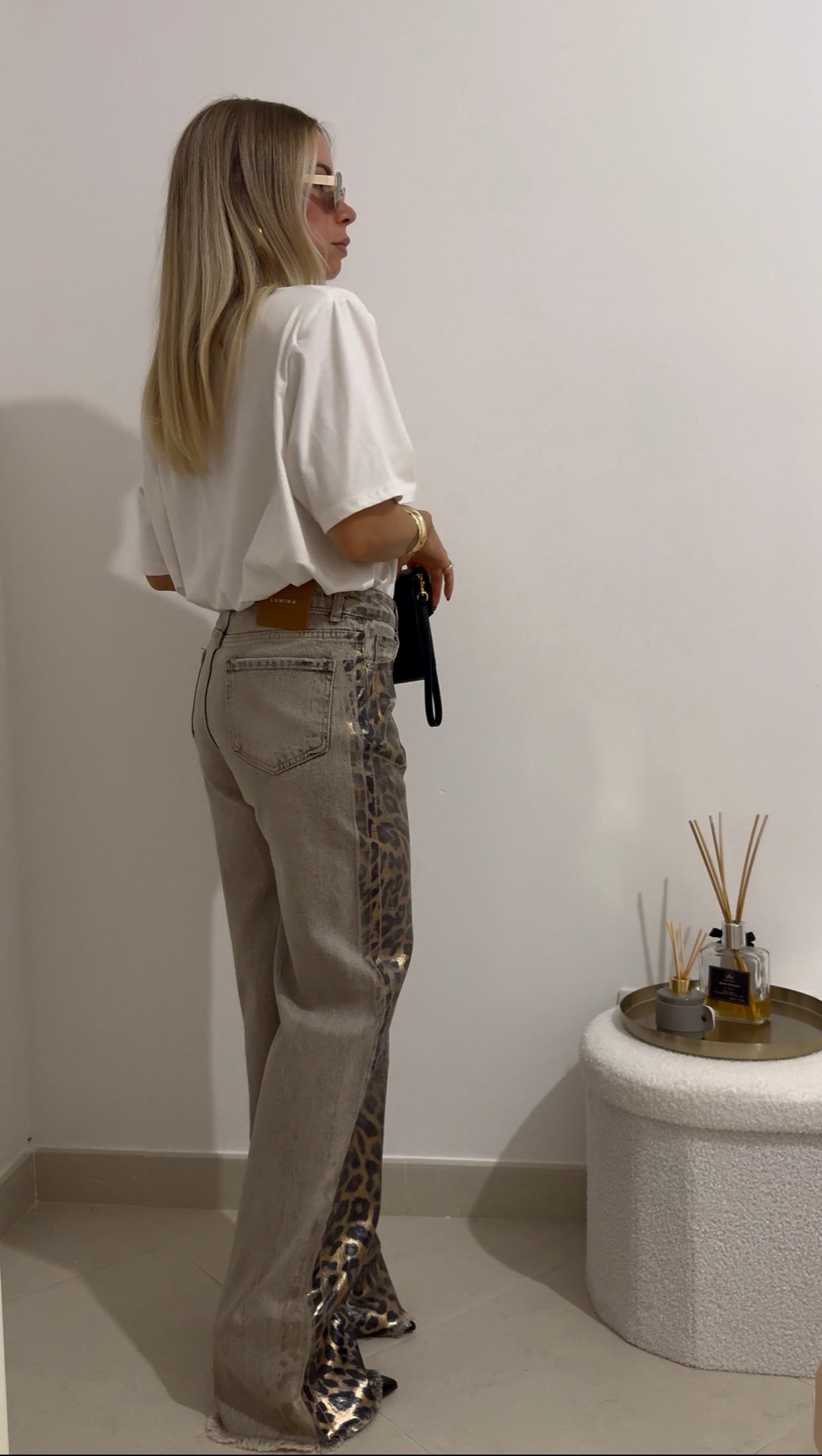 JEANS STAMPA ANIMALIER LUMINA